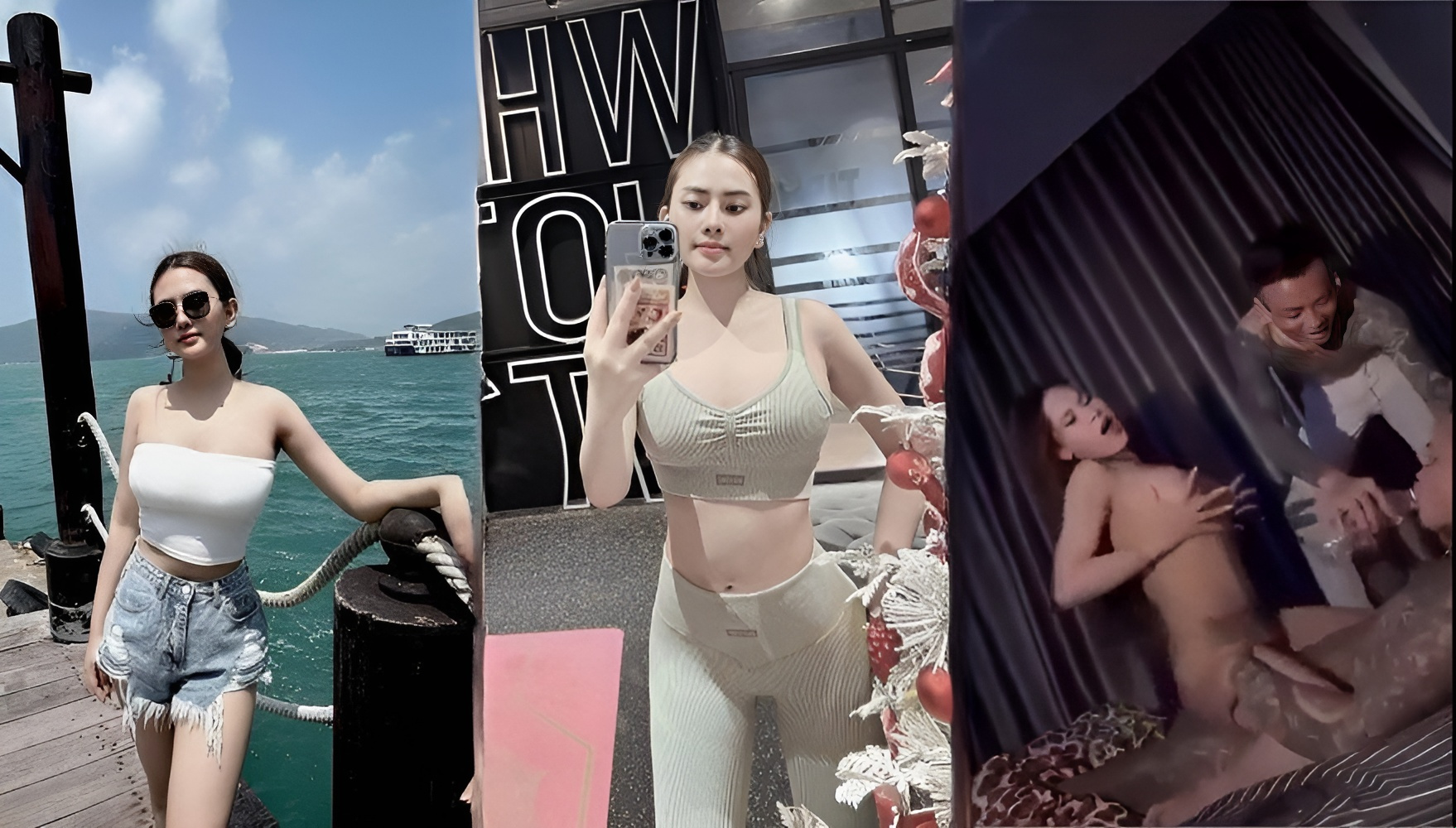 Fille chaude dans la salle de vol Nhu Quynh et ses amis proches...