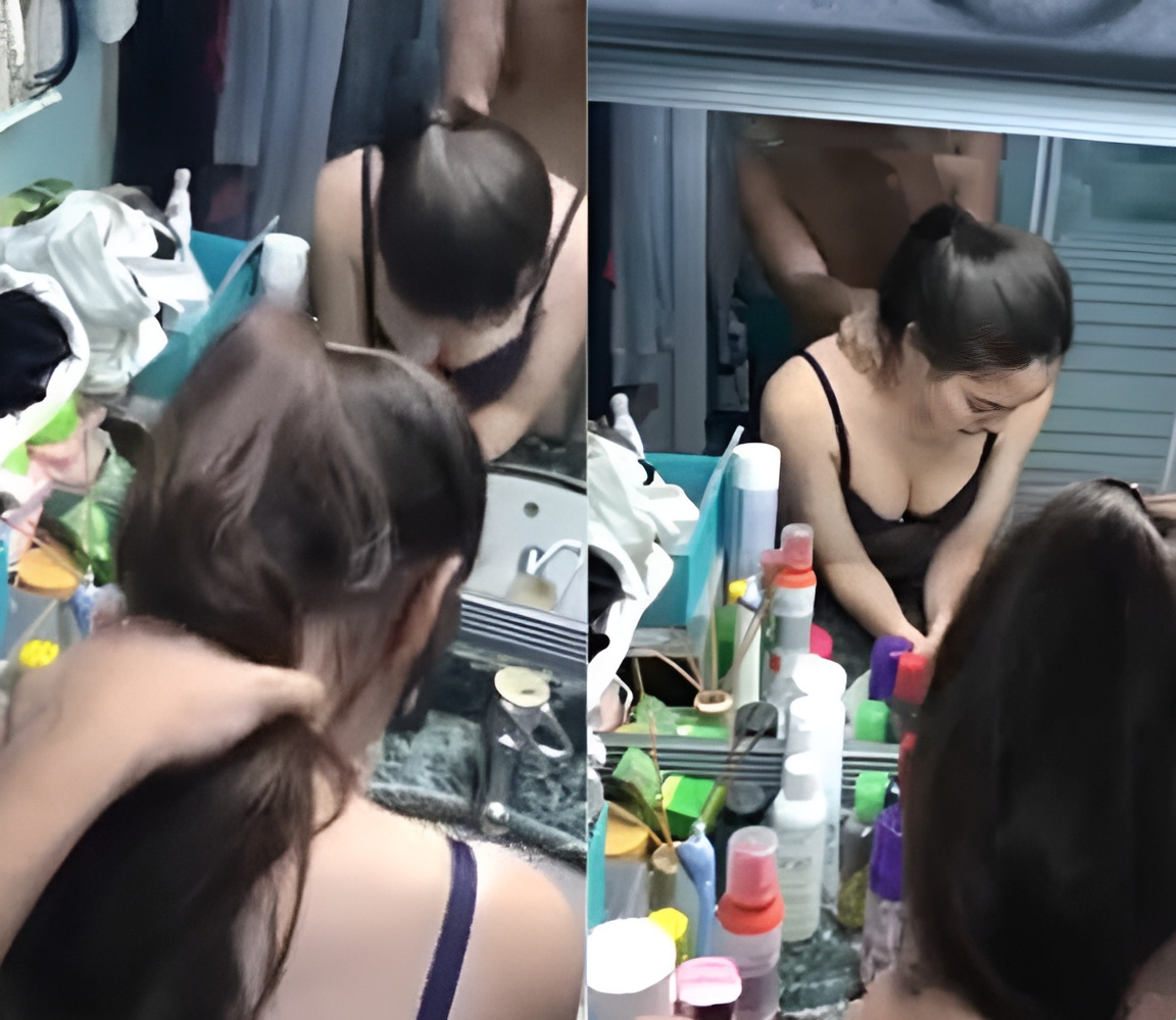 Enfoncer ma femme bien-aimée en me maquillant